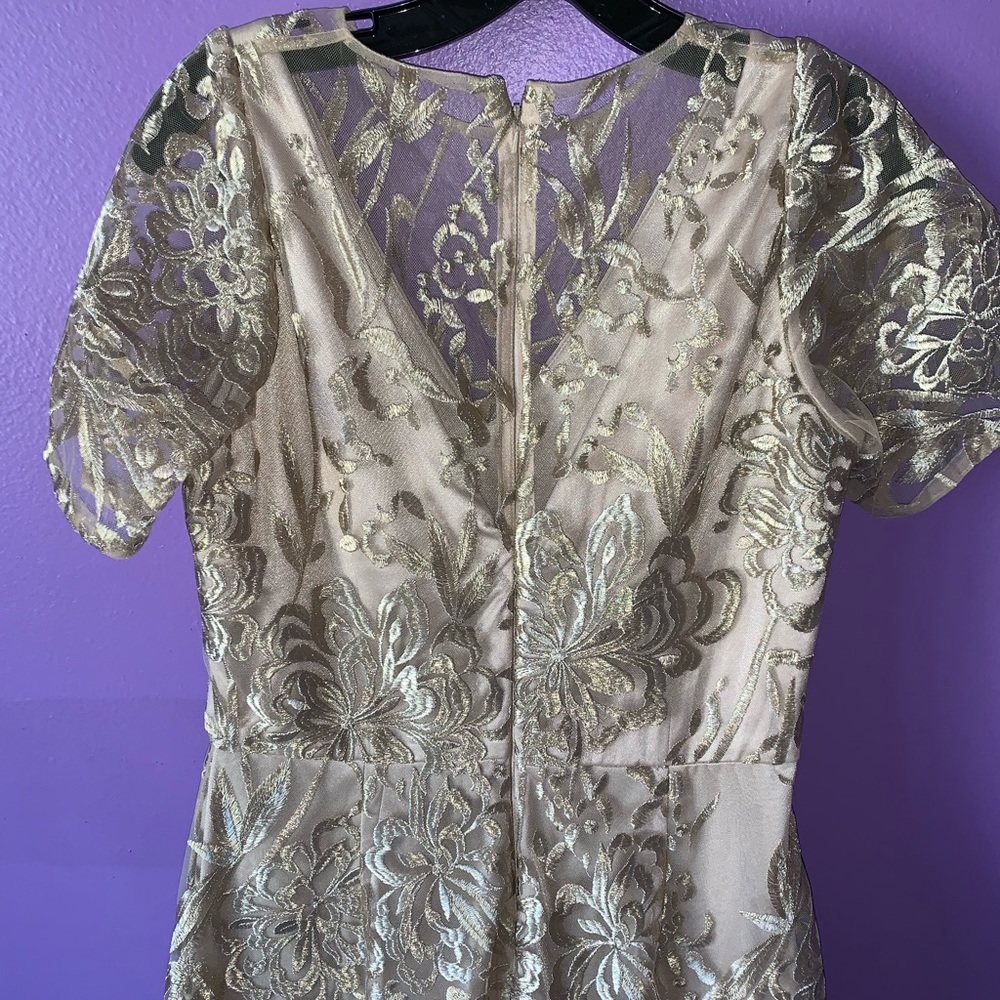 David Meister Gold Floral Maxi Dress - Picture 4 of 13